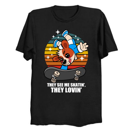 Cute Vintage Skateboarding Puppy Dog Meme tiny thumbnail