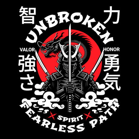 Samurai Path Design Unbroken Spirit Samurai Fearless Path Design - NeatoShop