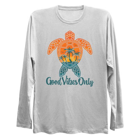 Good Vibes Only Tropical Sunset Sea Turtle Design tiny thumbnail
