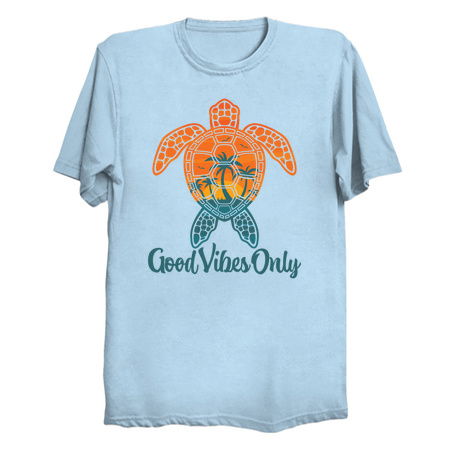 Good Vibes Only Tropical Sunset Sea Turtle Design tiny thumbnail