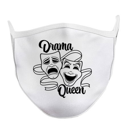 Comedy And Tragedy Theater Masks Drama Queen Black Line tiny thumbnail