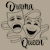 Comedy And Tragedy Theater Masks Drama Queen Black Line tiny thumbnail