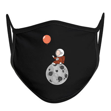 Lost in Thought - Astronaut on Moon with Balloon Art tiny thumbnail