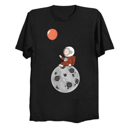 Lost in Thought - Astronaut on Moon with Balloon Art tiny thumbnail