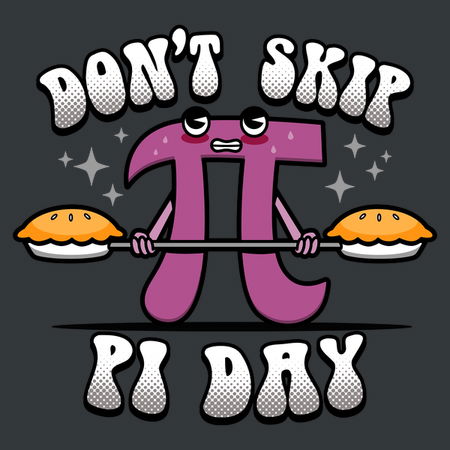 Funny Vintage Pi Day Math Gym Cartoon Meme - NeatoShop