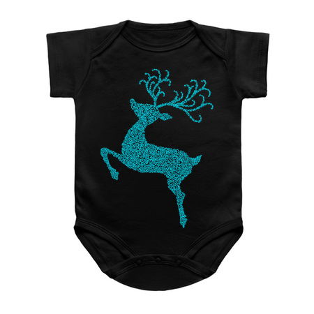 Blue Swirly Christmas Reindeer Silhouette tiny thumbnail