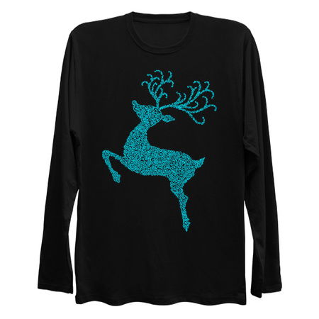 Blue Swirly Christmas Reindeer Silhouette tiny thumbnail