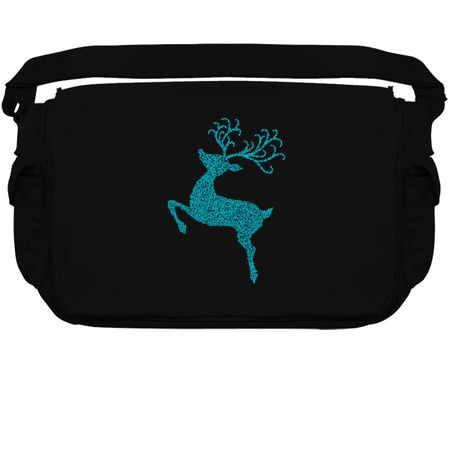 Blue Swirly Christmas Reindeer Silhouette tiny thumbnail
