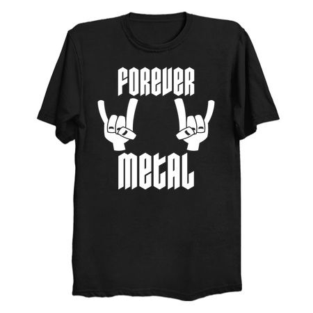 Forever Metal Heavy Metal Devil Horns Hand Gesture In White tiny thumbnail