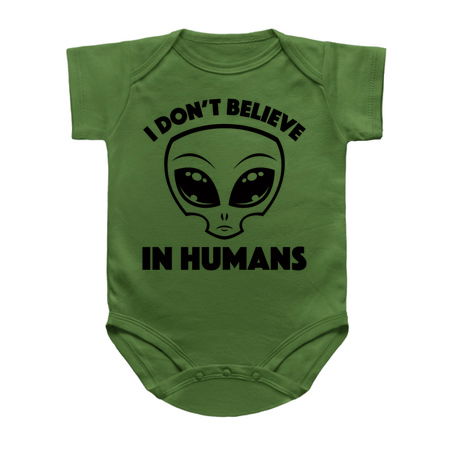 I Don’t Believe In Humans Cartoon Alien In Black tiny thumbnail