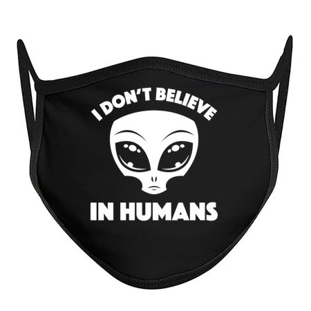 I Don’t Believe In Humans Cartoon Alien In White tiny thumbnail
