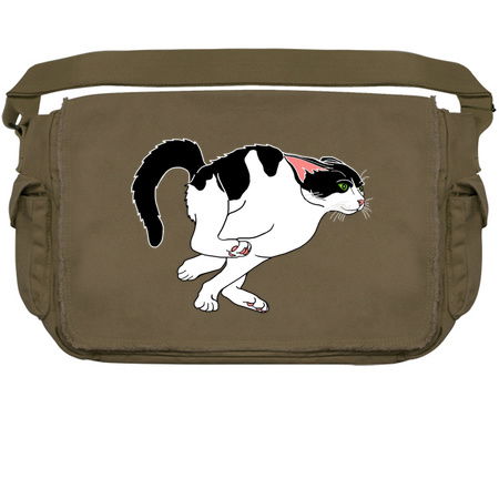 Hyperactive Running Black and White Cat tiny thumbnail