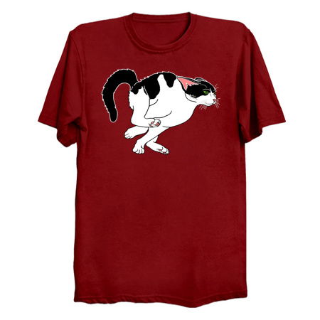 Hyperactive Running Black and White Cat tiny thumbnail