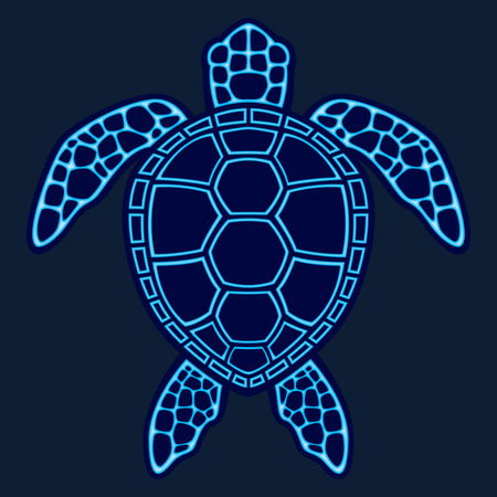 Blue Neon Lava Sea Turtle Design - NeatoShop