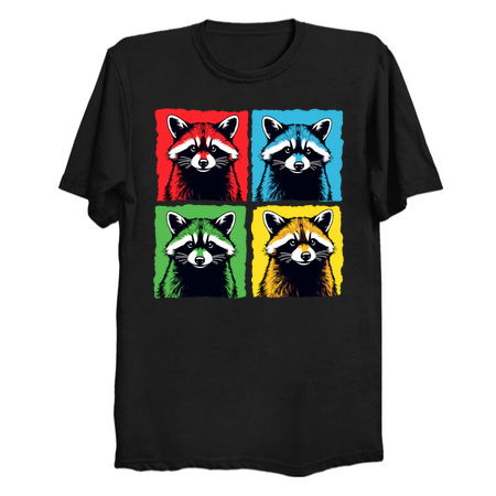 Pop Art Raccoon Colorful Retro Design tiny thumbnail