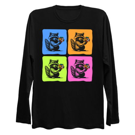 Colorful Raccoon Rubik's Cube Pop Art tiny thumbnail