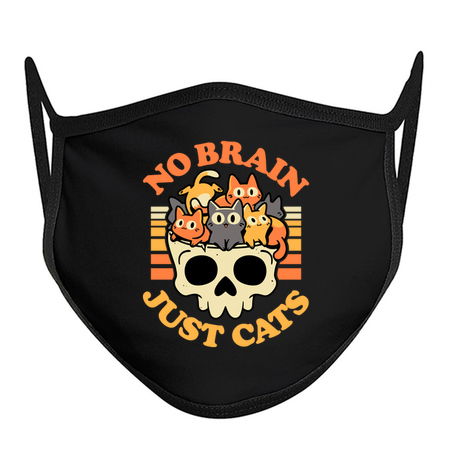 No Brain Just Cats - Happy Kittens Skull tiny thumbnail
