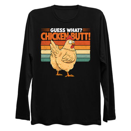 Funny Guess What Chicken Butt Humorous Farm Animal Pun Design tiny thumbnail