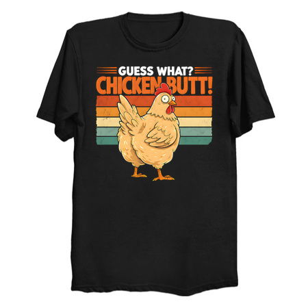 Funny Guess What Chicken Butt Humorous Farm Animal Pun Design tiny thumbnail