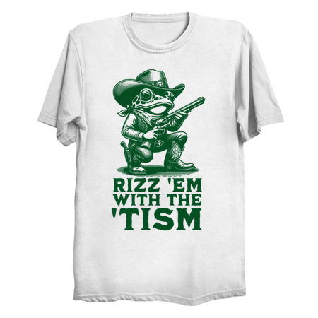Funny Cowboy Frog Rizz 'Em with the 'Tism Design tiny thumbnail