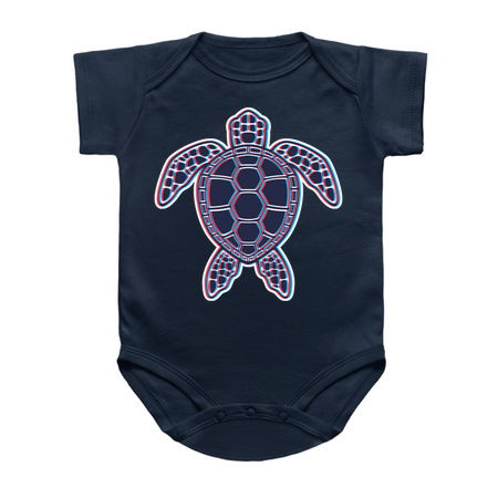 Red And Blue Anaglyph 3D Glitch Effect Sea Turtle tiny thumbnail