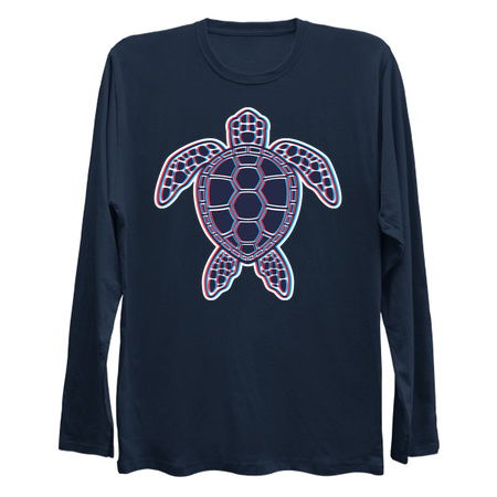 Red And Blue Anaglyph 3D Glitch Effect Sea Turtle tiny thumbnail