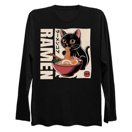 Cute Ramen Cat Japanese Food Design tiny thumbnail