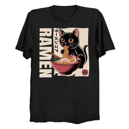 Cute Ramen Cat Japanese Food Design tiny thumbnail
