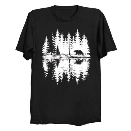 Bear Silhouette Forest Reflection Design tiny thumbnail