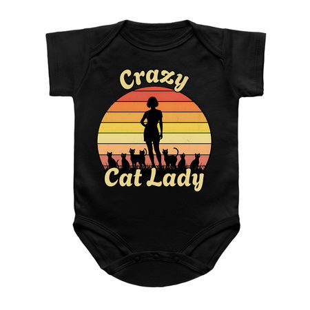 Crazy Cat Lady Retro Sunset Design tiny thumbnail