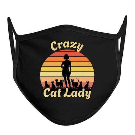 Crazy Cat Lady Retro Sunset Design tiny thumbnail