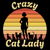 Crazy Cat Lady Retro Sunset Design tiny thumbnail