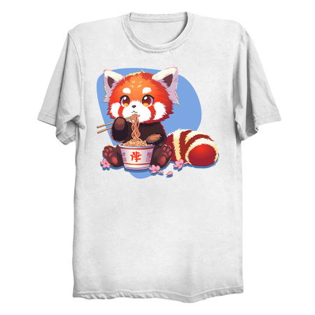 Ramen - Anime Aesthetic Red Panda Eating Ramen tiny thumbnail
