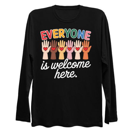 Everyone Is Welcome Here Idaho Teacher Design – Rainbow Hands Edition tiny thumbnail