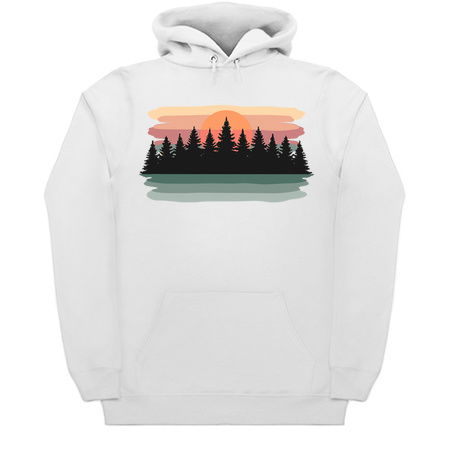 Retro Sunset with Forest Abstract Brush Strokes Design tiny thumbnail