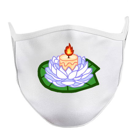 White Lotus Flower with Wax Candle tiny thumbnail