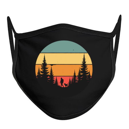 Dog Lover Nature Hike Retro Sunset tiny thumbnail