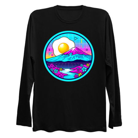 Vaporwave Mount Fuji Rising Egg Sun tiny thumbnail