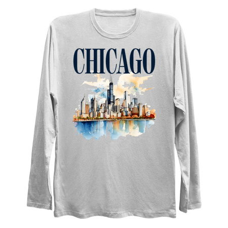 Windy City Watercolor Skyline CHICA tiny thumbnail