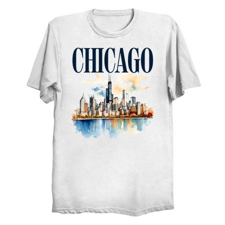 Windy City Watercolor Skyline CHICA tiny thumbnail