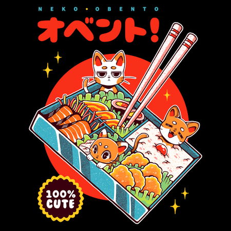Drawing Obento NEKO OBENTO - NeatoShop