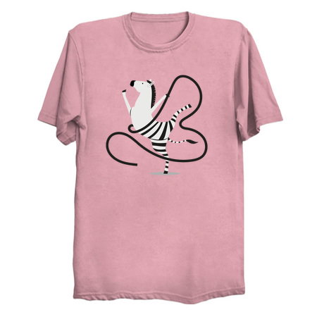 Zebra gymnast with ribbon tiny thumbnail