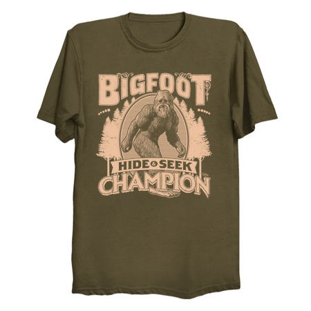 T-Shirt Uomo Bigfoot Hide And Seek – 100% Cotone, Americana, Manica Corta