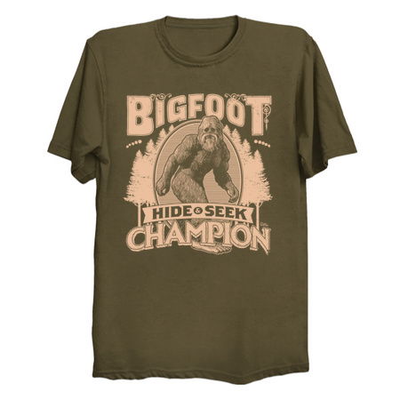 Yeti Mens Shirts, Big Foot Shirts, Hide and Seek Champion, Funny