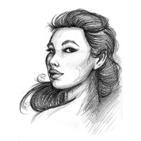 Beautiful Woman Artist Pencil Sketch 1 Neatoshop