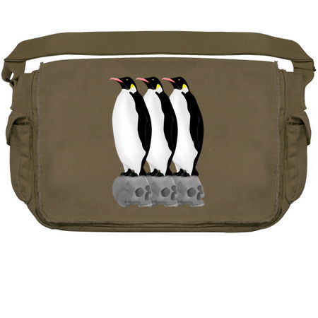 Emperor Penguins Standing on Human Skulls tiny thumbnail