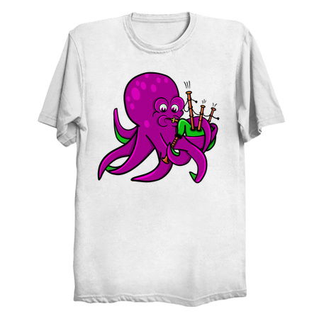 Purple Octopus Playing The Bagpipes - NeatoShop