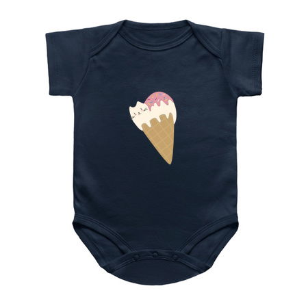 Kawaii cat on top of an ice cream cone tiny thumbnail