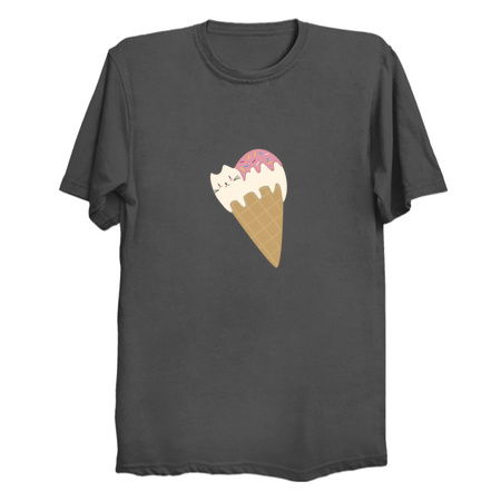 Kawaii cat on top of an ice cream cone tiny thumbnail