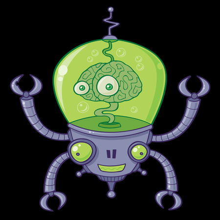 Draw R Brain Bot Brainbot Robot With Brain - NeatoShop